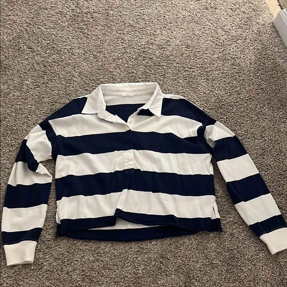 aerie Striped, Collared Sweater